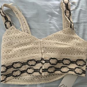 New with Tags Zara Crocheted Top